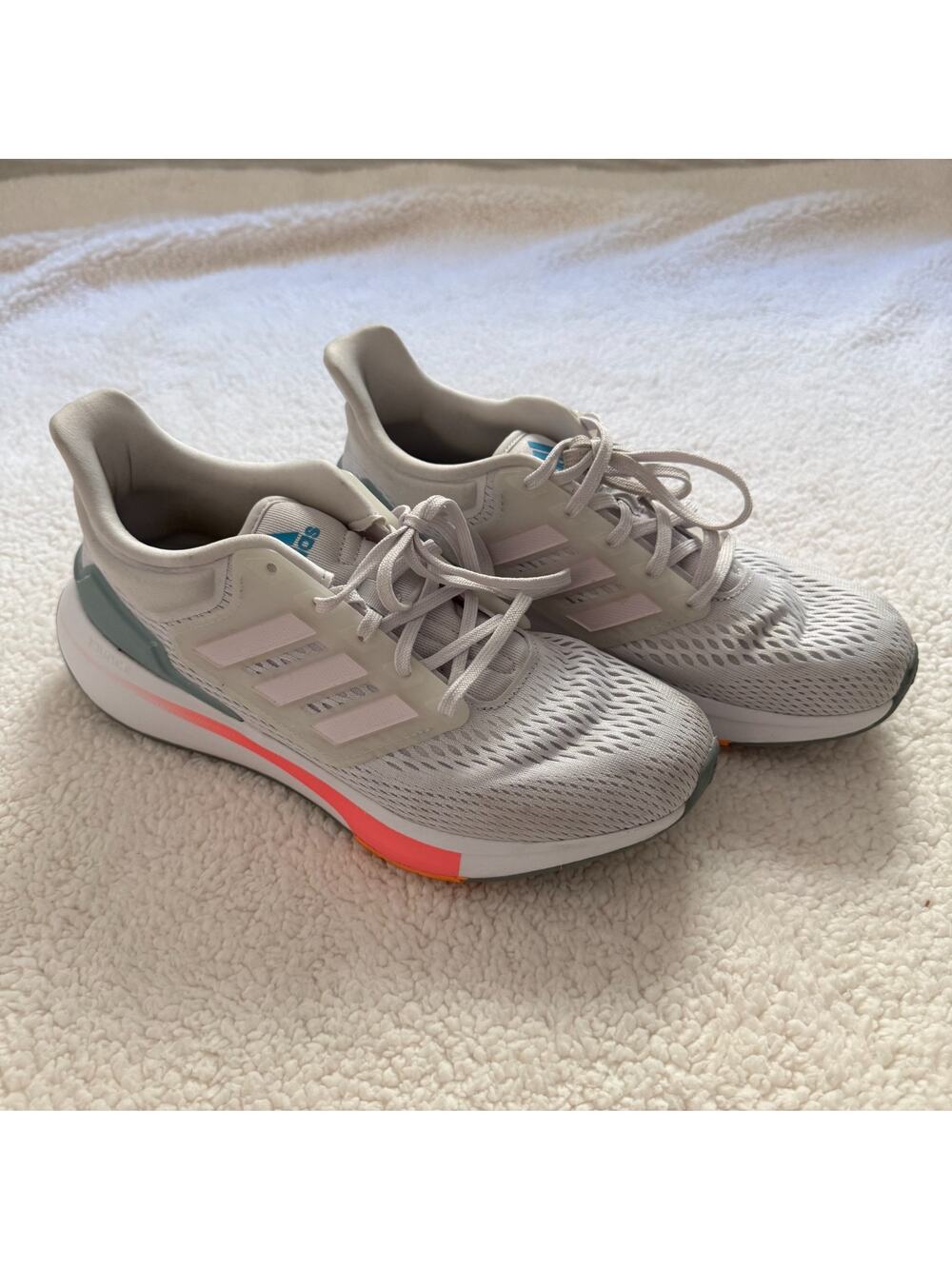 Adidas Bounce Womens EQ21 Trainers Running Shoes Grey Pink US 8.5